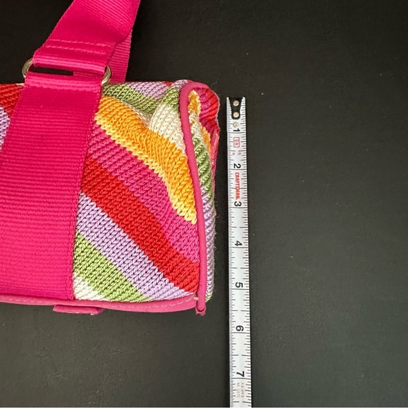 The Sak Rainbow Colors Knit Woven Pink Purse Hand Bag 10 Year Anniversary - Picture 9 of 10